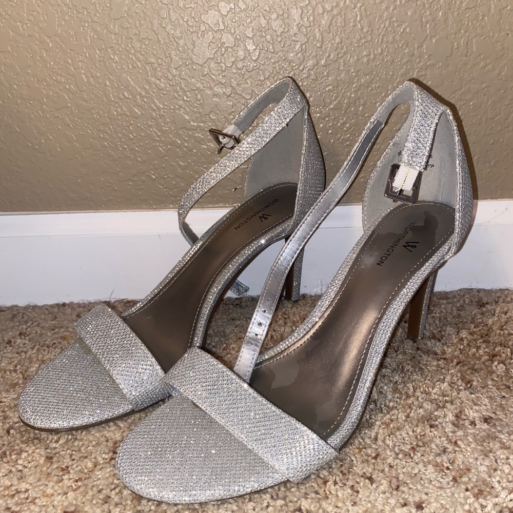 Silver Strappy Heels